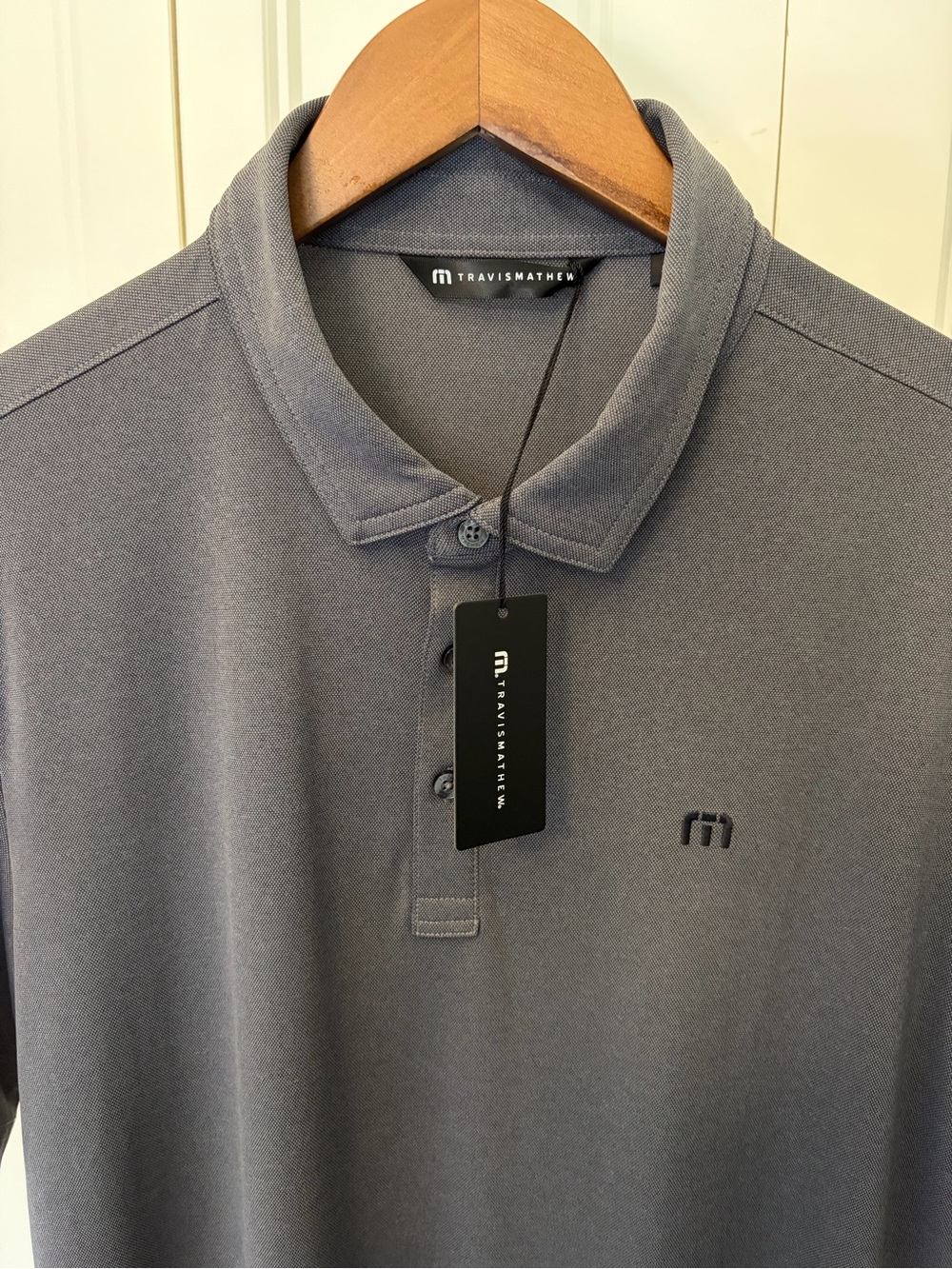 Travis Mathew Men's Performance Golf Gray Pique Polo